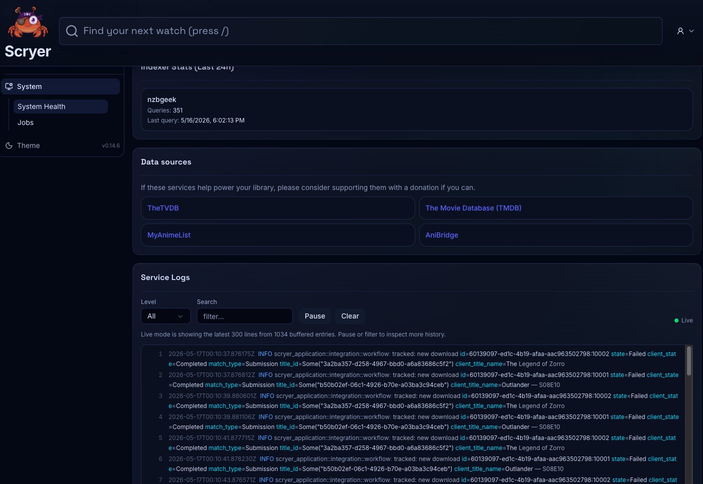 Screenshot of the System Overview page showing instance health and status